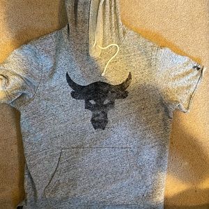 Short Sleeve Workout Hoodie- The Rock